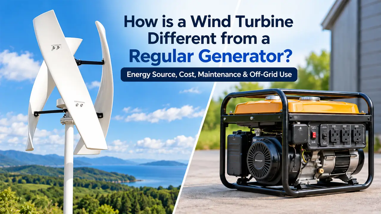 Wind turbine vs regular generator comparison for off-grid power