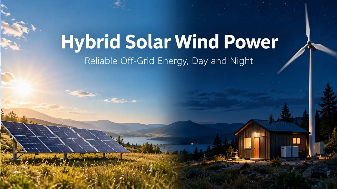 Hybrid solar wind power system for reliable off-grid energy day and night