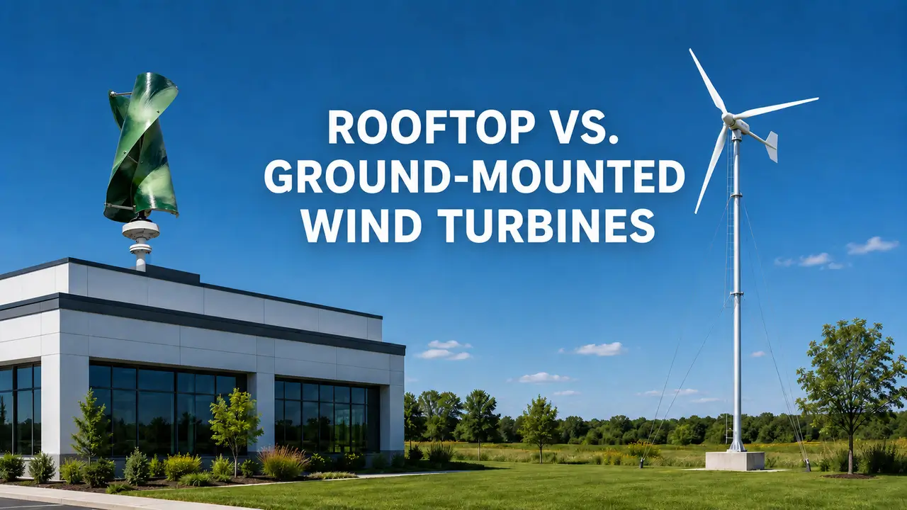 rooftop vs ground-mounted wind turbines