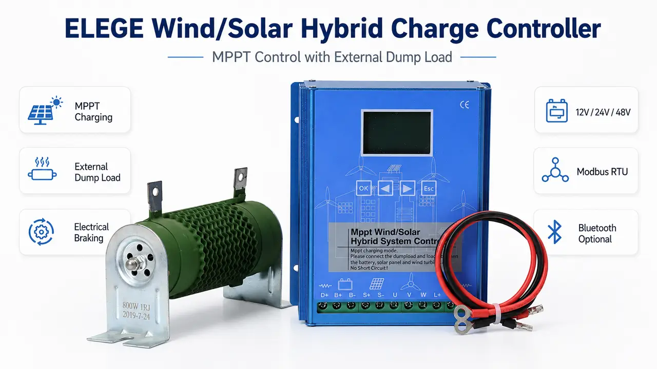 ELEGE wind turbine charge controller with external dump load
